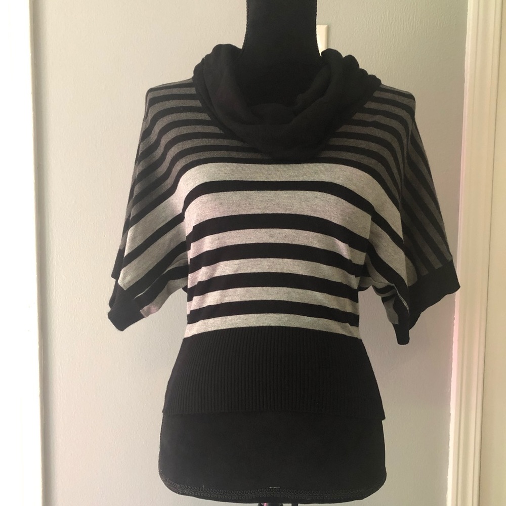 Black, white & grey stripped shirt